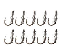 10pcs Professional Fish Hook Spring Fishing Hook for Carp, Silver | High Carbon Steel, Corrosion Resistant, Quick Sinking, Saltwater Boat Fishing, Sea Fishing Lures Set
