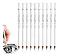 10PCS Professional White Charcoal Pencils - Artist Grade for Sketching & Highlighting | Premium Drawing Pencils for Charcoal/Graphite Art, Beginner to Pro