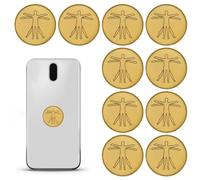 10pcs Protection Cell Phone Stickers, 1.06 Inch Radiation Decal for Cell Phone Gold Emf Protection Stickers Effective Protecting Phones Laptops TV