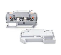10Pcs PT 4-HESI Fuse Holder Terminal Block 4mm² DIN Rail Spring Clamp Secure Electrical Connections(PT-4-HESI-GRAY)