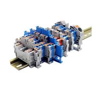 10Pcs PT Series Push-In Spring Terminal Block 1.5/2.5/4/6/10/16mm² Copper Conductive Quick Voltage Terminal(PT2.5-3L-PVGray)