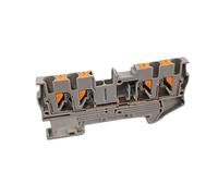 10Pcs PT2.5 Push-In Spring 4-Conductor Strip 2.5 Wire Electrical Connector Din Rail Terminal Block