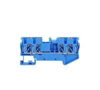 10Pcs PT2.5-QU Din Rail Terminal Block 4 Conductors Push In Wire Connector(PT2.5-QU-Blue)