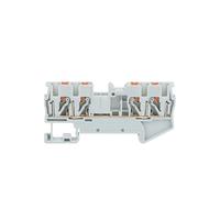 10Pcs PT2.5-QU Din Rail Terminal Block 4 Conductors Push In Wire Connector(PT2.5-QU-Gray)
