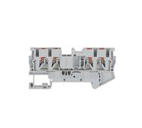 10Pcs PT2.5-QU Push-In Spring 4-Conductor Strip Plug Wire Electrical Connector Din Rail Terminal Block(PT2.5-QU-Gray)