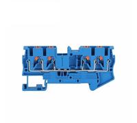 10Pcs PT2.5-QU Push-In Spring 4-Conductor Strip PT 2.5 QUATTRO Wire Electrical Connector Din Rail Terminal Block PT 2.5-QU(Blue)