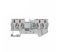 10Pcs PT2.5-QU Push-In Spring 4-Conductor Strip PT 2.5 QUATTRO Wire Electrical Connector Din Rail Terminal Block PT 2.5-QU(Grey)