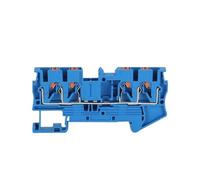 10Pcs PT2.5-QU Push-In Spring 4-Conductor Strip PT 2.5 QUATTRO Wire Electrical Connector Din Rail Terminal Block PT 2.5-QU(PT2.5-QU-Blue)