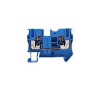 10Pcs PT6 Din Rail Terminal Block Connectors Push In Spring Screwless Feed Through PT6 Wire Connector Conductor(10Pcs Blue)