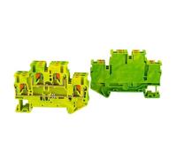 10Pcs PTTB-2.5PE DIN Terminal Block 800V 24A Double Layer Pull Spring Ground Screwless AWG26-12 IEC60947-7-1