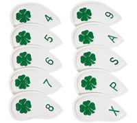 10Pcs PU Leather Golfs Head Cover Rod Head Protective Cases Waterproofs Headcover Golfs Iron Club Cover Enduring Club Protective PU Soft Enduring Portable