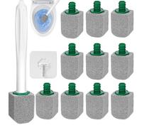 10pcs Pumice Stone for Toilet, Hanging Toilet Brush with Handle, Toilet Limescale Remover for Stubborn Stains, Pumice Stone for Cleaning Bathroom Tiles Sink Pool Tub, Includes An Adhesive Hook