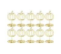 10Pcs Pumpkin Shape Table Number Holders Wire Name Card Holder Photo Stand Memos Note Clip Holder for Thanksgiving Metal Name Card Stand