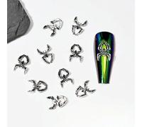 10Pcs Punk Silver 3D Luxury Glitter Rhinestones Nail Charms Classic Alloy Jewelry Nail Art Decorations Nails Tools-38
