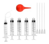 10Pcs Puppy Kitten Feeding Tube Kit for Small Animals, 10x Clear Feeding Syringe+10x Feeding Tube + 1x Bulb for Puppy Kitten Nestling Feeding, Scientific Labs and Measuring (5ml Syringe + 2mm Tube)