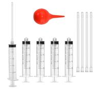 10Pcs Puppy Kitten Feeding Tube Kit for Small Animals, 10x Clear Feeding Syringe+10x Feeding Tube + 1x Bulb for Puppy Kitten Nestling Feeding, Scientific Labs and Measuring (20ml Syringe + 4mm Tube)