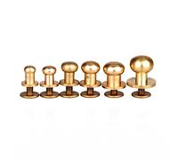 10Pcs Pure Brass Screw Button Round Head Rivet Stud Bag Snap Clasps Buckle Fastener Sewing Garment Leather Craft 5/6/7/8/9/10mm(5mm)