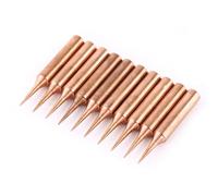 10Pcs Pure Copper Soldering Iron Tips, Super Sharp Needle Point for Precision Work and Narrow Space Soldering, Suitable for 936, 937, 938, 969, 8586, 852D Stations