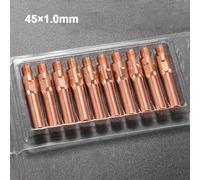 10PCS Purple Copper Conductive Tips for MIG Torch Compatible with 45x8.8mm Welding Nozzle, M6 Threaded Connection, 0.8-1.4mm Diameter for Stable Performance(1.0mm)