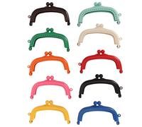 10Pcs Purse Clasp Frame 85mm, Kiss Clasp Lock for Coin Bag and Wallet, Durable Plastic Arch Bag Clasp with Sewing Holes in Assorted Colors for DIY Craft Sewing Projects