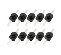 10Pcs Push Button Flashlight Switch 12x8mm DC 30V 1A 1208YD Self Locking ON OFF Switches For Torch Flashlight IDGTTLDF(Black 10Pcs)