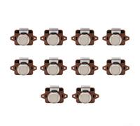10PCS Push Button Lock Set for Campervan Door Cabinet Drawers with Spring Loaded Latch Knob, Fits 14 16mm Thick Panels, ABS and Zinc Alloy Material (Brown Silver)