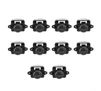 10PCS Push Button Lock Set for Campervan Door Cabinet Drawers with Spring Loaded Latch Knob, Fits 14 16mm Thick Panels, ABS and Zinc Alloy Material (Black)
