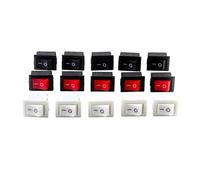 10Pcs Push Button Switch 10x15mm SPST 2Pin 3A 250V KCD11 Snap-in on/Off Rocker Switch 10MM*15MM Black Red and White(White)