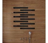 10pcs PVC mirror stickers, vertical stripes, gold-colored, self-adhesive, multi-piece pack, minimalist decorative splicing mirror for living room and bathroom.black,3*35