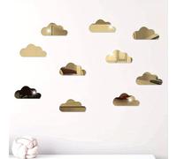 10pcs PVC mirror wall stickers, irregular wall decoration, cloud stickers，gold