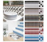10Pcs PVC Mosaic Tile Stickers for Home Wall Decor Kitchen and Bathroom Retro Style (MSC070)