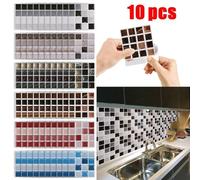 10Pcs PVC Mosaic Tile Stickers for Home Wall Decor Kitchen and Bathroom Retro Style (MSC074)