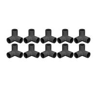 10PCS PVC Pipe 3-Way Tee Fitting & Elbow Connector 25mm ID for Furniture Frame Greenhouse Structure & Tent Assembly Black