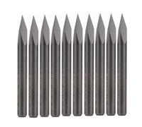 10pcs Pyramid Engraving Bits 30 Degree 1/8" Carbide Steel Router High Efficiency 0.1mm