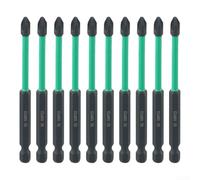 10PCS PZ2 Screwdriver Bits Set, Heavy Duty Alloy Steel with 1/4 Inch | Hex Shank, Magnetic Driver Bits for Furniture, Home and Automotive Repair, 6 Lengths 25mm to 150mm(100mm)
