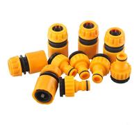 10pcs quick connect garden hose adapter set 3/4 inch and 1/2 inch threaded for secure water source to hose coupling in outdoor environments