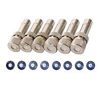 10PCS Quick Connector Brass Misting Nozzle for Outdoor Cooling Mister System, Fog Nozzles Garden Spray Atomizing Nozzle for Landscaping, air humidification, 6MM Connection (Size : 0.8mm)