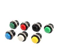 10PCS R13-507 series 16MM self-reset button switch circular non-self-locking(Red)
