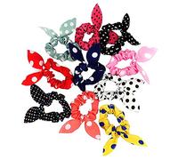 10Pcs Rabbit Ear Hair Tie Bands Accessories Japan Korean Style Ponytail Holder