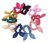 10Pcs Rabbit Ear Hair Tie Bands Style Ponytail Holder Clever treatment