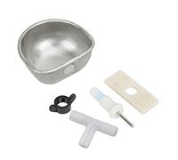 10PCS Rabbit Nipple Water Bowl, Rabbit Breeding Equipment, Stainless Steel Anti - Scratch Drinking Feeder with Splint Fixation, Adjustable Water Supply for Small Animals, Durable C