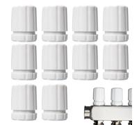 10Pcs Radiator Valve Caps Aging Resistant ABS Radiator Caps White Plastic for Home Floor Heating Manifold Hand Wheel Switch
