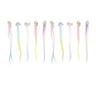 10pcs Rainbow Unicorn Hair Extension Clips for Girls
