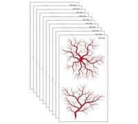 10PCS Raised Blood Vessels Texture Fake Tattooes Waterproof Safe Skin Friendly Body Art for Horror Theme Parties Realistic Horror Stickers