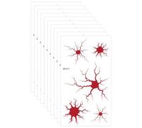 10PCS Raised Blood Vessels Texture Fake Tattooes Waterproof Safe Skin Friendly Body Art for Horror Theme Parties Water Proof Temporary Water Body Stickers Quick Stick Wound Roleplay Effect Swim Scary