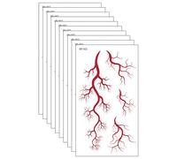 10PCS Raised Blood Vessels Texture Fake Tattooes Waterproof Safe Skin Friendly Body Art for Horror Theme Parties Water Proof Temporary Water Body Stickers Quick Stick Wound Roleplay Effect Swim Scary