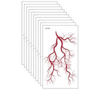 10PCS Raised Blood Vessels Texture Fake Tattooes Waterproof Safe Skin Friendly Body Art For Horror Theme Parties Temporary Tattooes For Kids