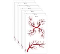 10PCS Raised Blood Vessels Texture Fake Tattooes Waterproof Safe Skin Friendly Body Art for Horror Theme Parties Realistic Horror Stickers
