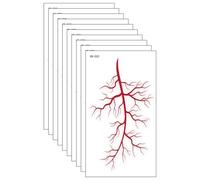 10PCS Raised Blood Vessels Texture Fake Tattooes Waterproof Safe Skin Friendly Body Art For Horror Theme Parties Sensitive Skin Safe Tattooes Stickers
