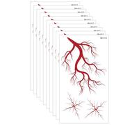 10PCS Raised Blood Vessels Texture Fake Tattooes Waterproof Safe Skin Friendly Body Art for Horror Theme Parties Realistic Horror Stickers